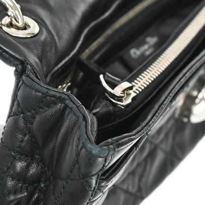 Christian Dior Black Lambskin Rendezvous Cannage Handbag