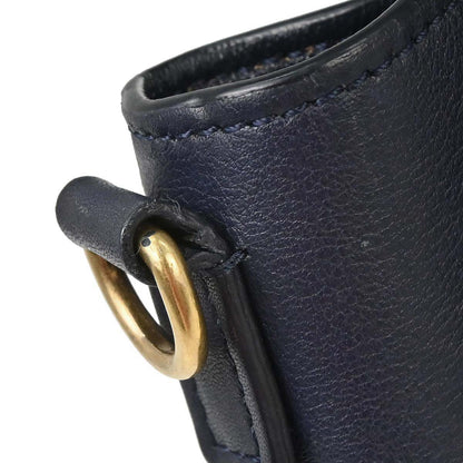 Celine Navy Leather Nano Luggage 2way Shoulder Tote Bag