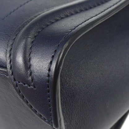 Celine Navy Leather Nano Luggage 2way Shoulder Tote Bag