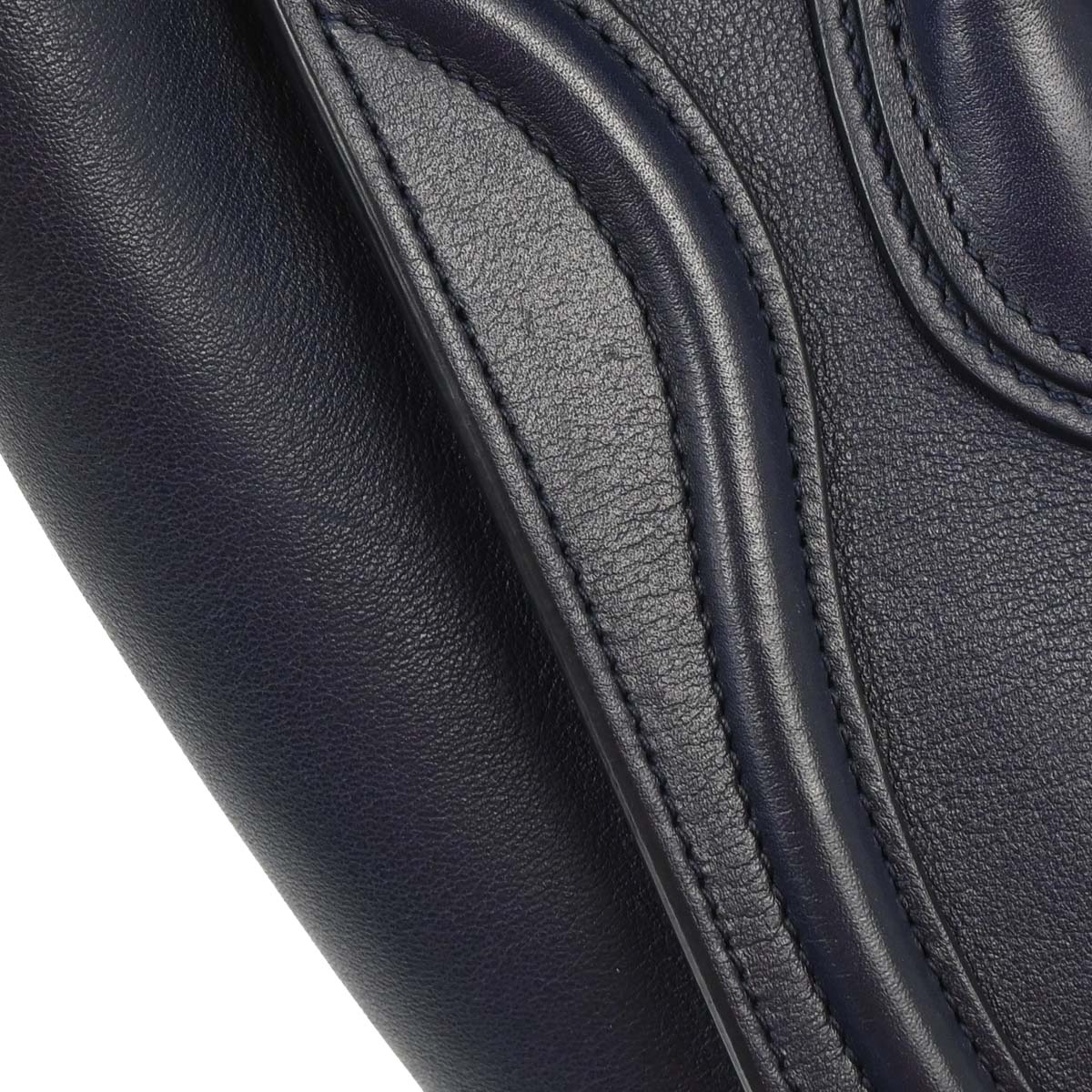Celine Navy Leather Nano Luggage 2way Shoulder Tote Bag
