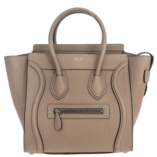 Celine Beige Luggage Micro Tote Handbag