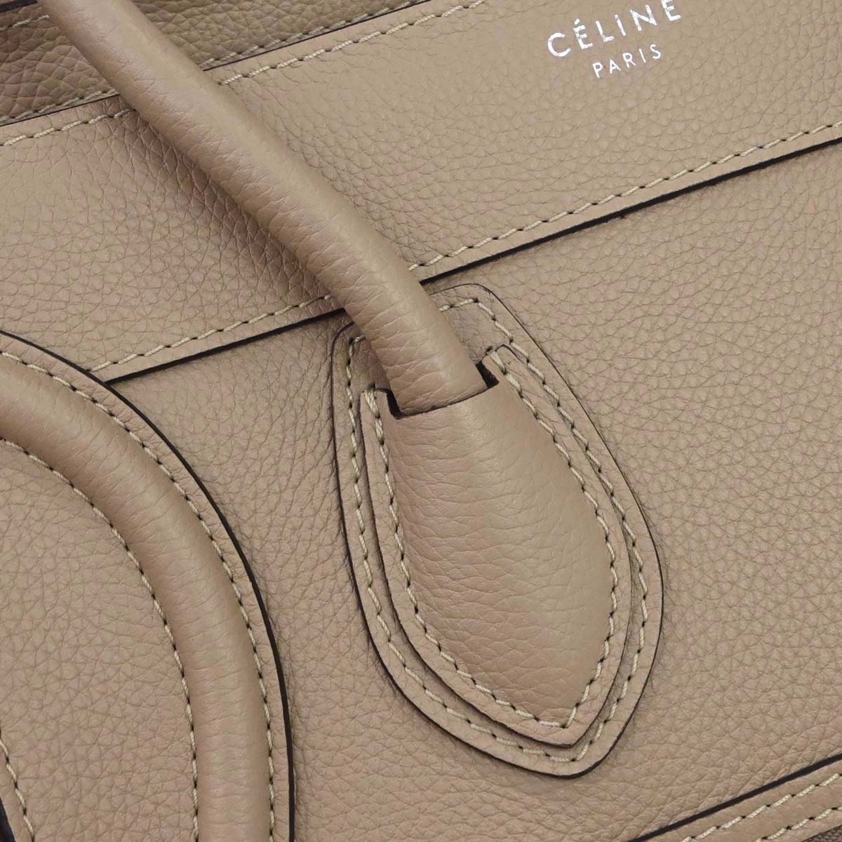 Celine Beige Luggage Micro Tote Handbag