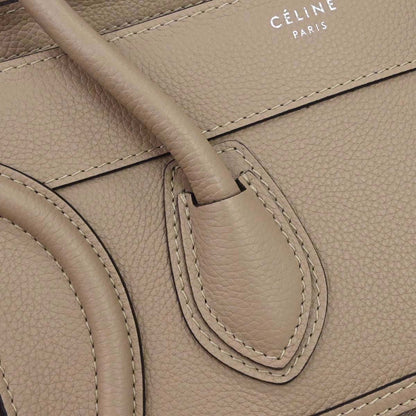 Celine Beige Luggage Micro Tote Handbag