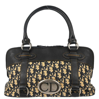 Christian Dior Navy Beige Trotter Vintage Traveler Handbag