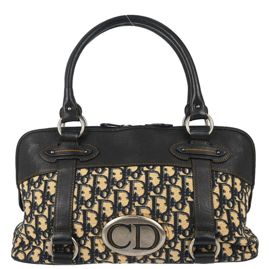 Christian Dior Navy Beige Trotter Vintage Traveler Handbag