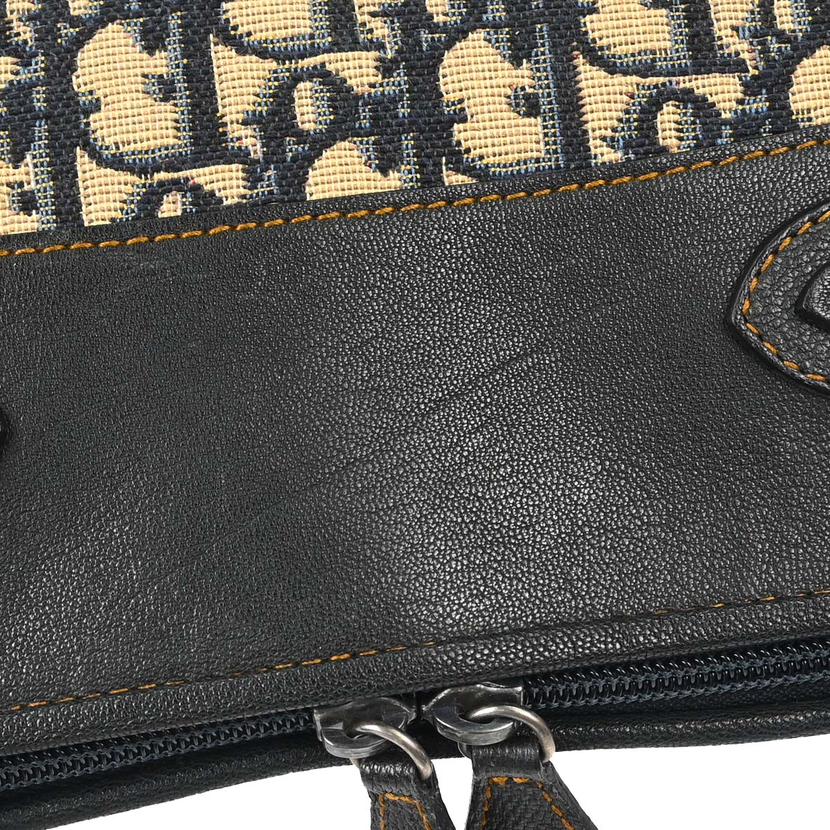 Christian Dior Navy Beige Trotter Vintage Traveler Handbag