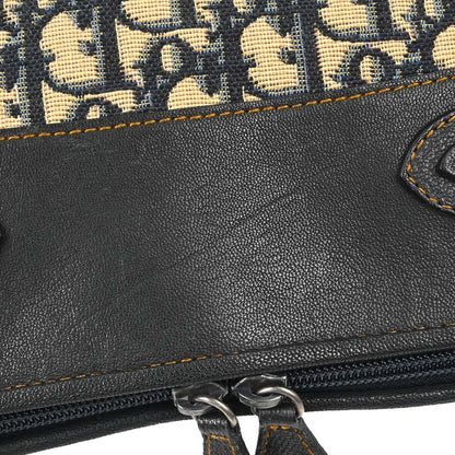 Christian Dior Navy Beige Trotter Vintage Traveler Handbag