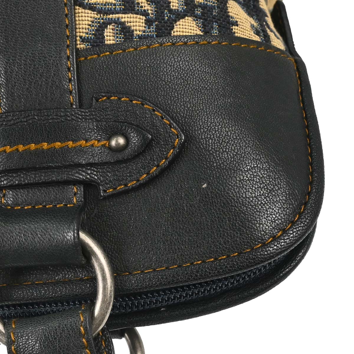 Christian Dior Navy Beige Trotter Vintage Traveler Handbag