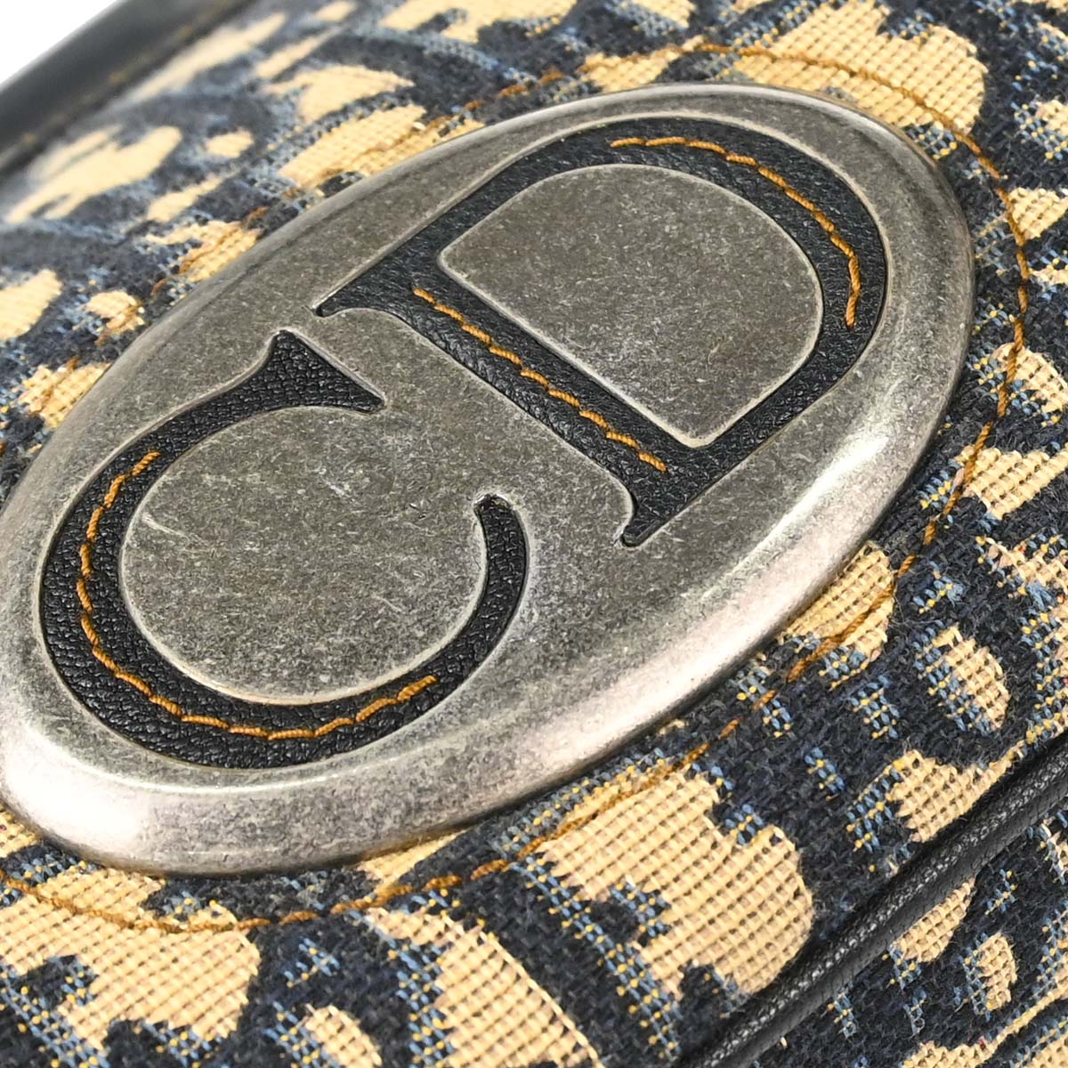 Christian Dior Navy Beige Trotter Vintage Traveler Handbag