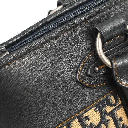 Christian Dior Navy Beige Trotter Vintage Traveler Handbag