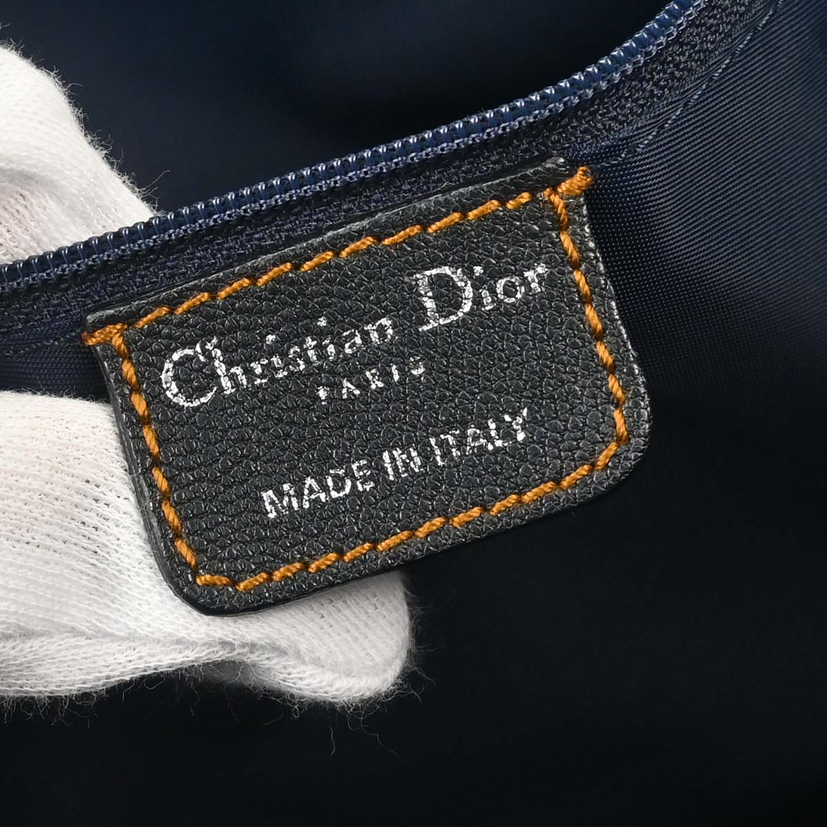 Christian Dior Navy Beige Trotter Vintage Traveler Handbag