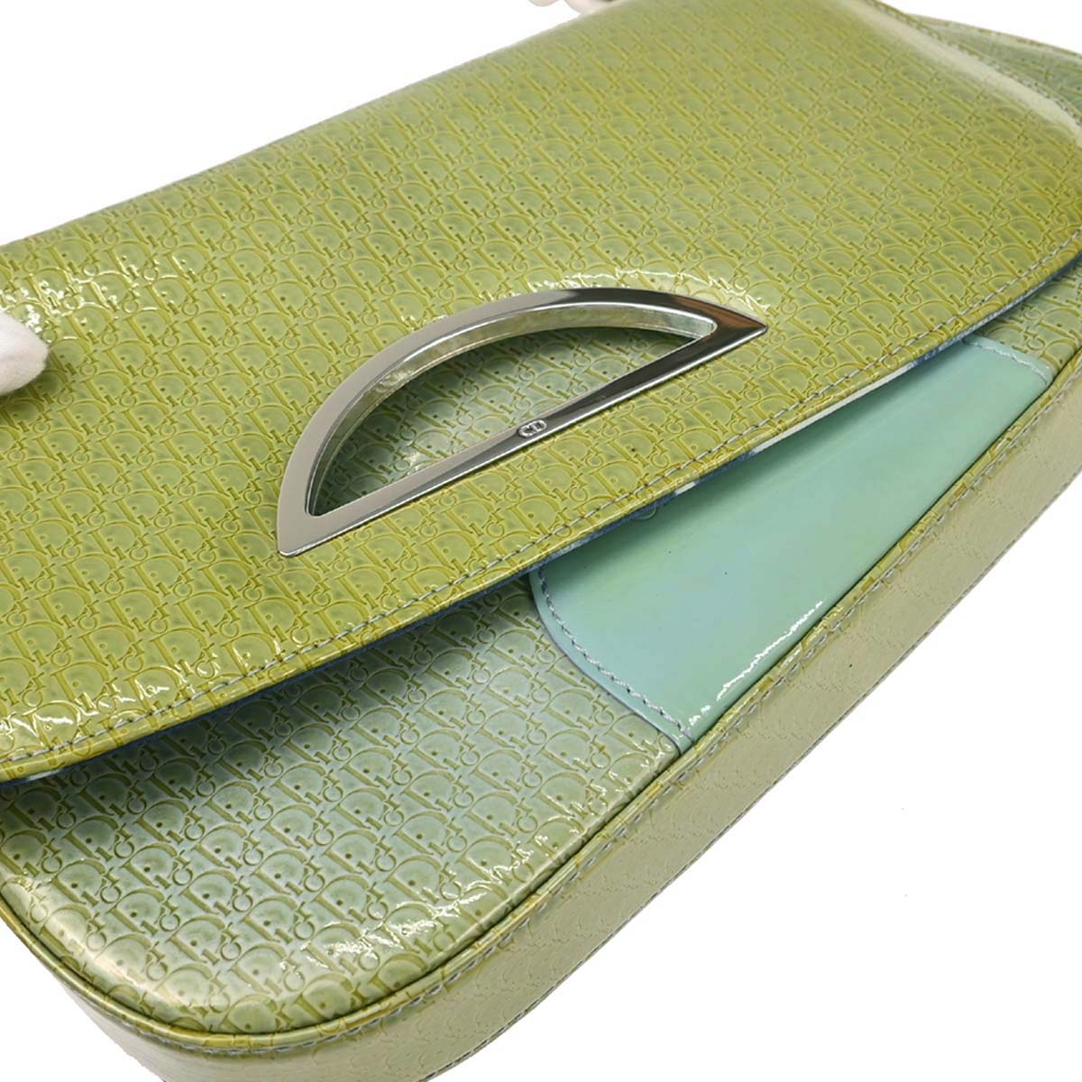 Christian Dior Green Patent Leather Malice Handbag