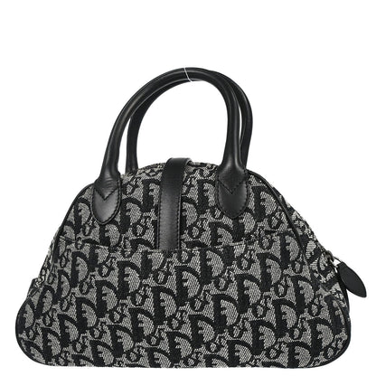 Christian Dior Black Canvas Trotter Double Saddle Handbag