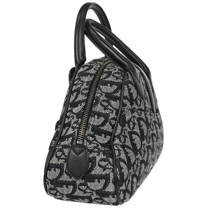 Christian Dior Black Canvas Trotter Double Saddle Handbag