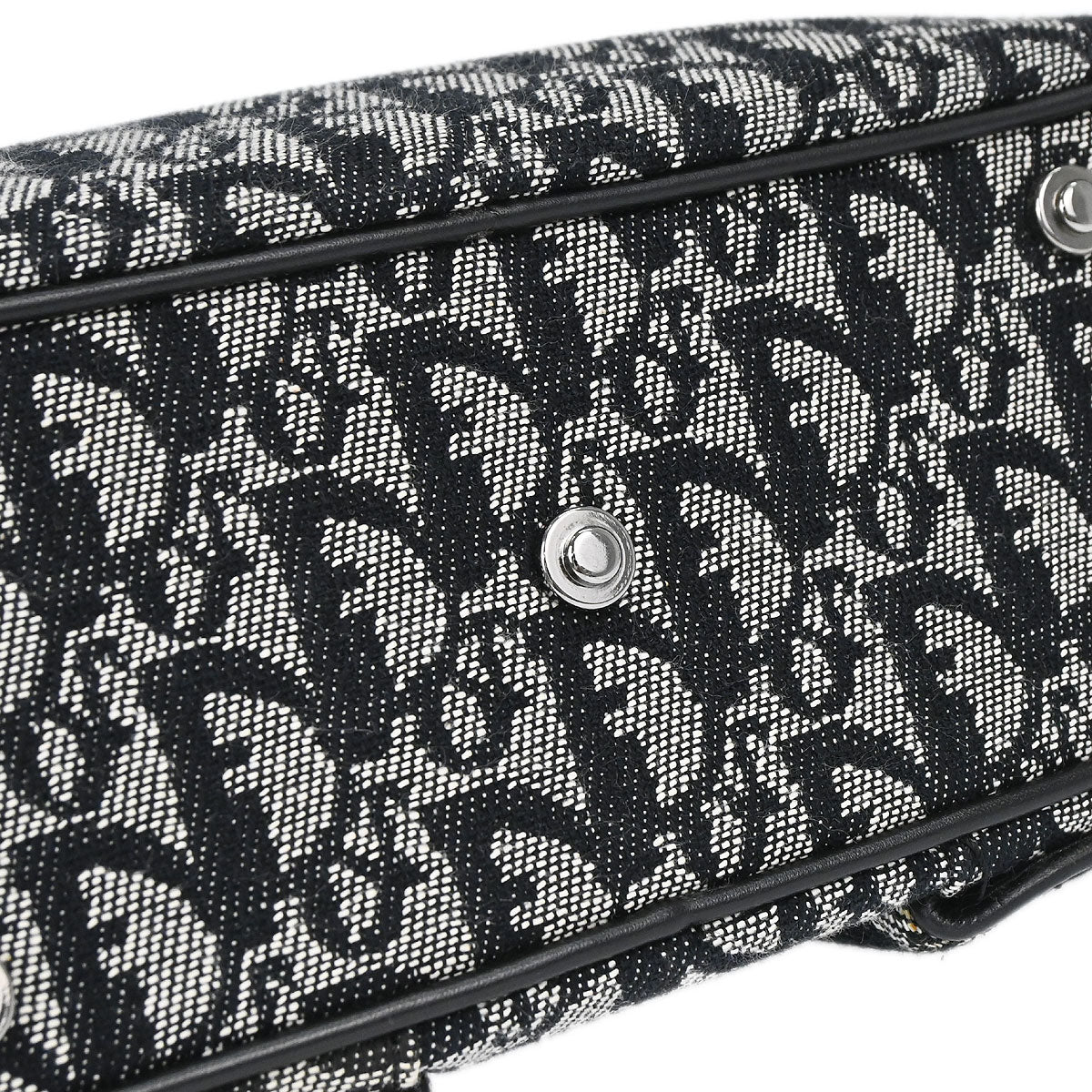 Christian Dior Black Canvas Trotter Double Saddle Handbag