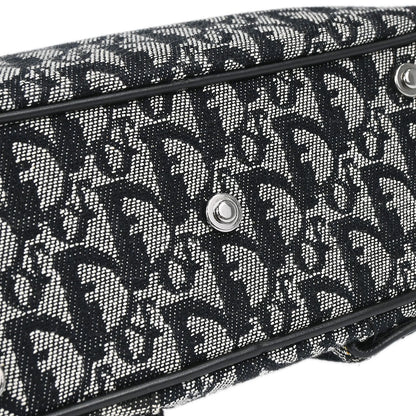Christian Dior Black Canvas Trotter Double Saddle Handbag