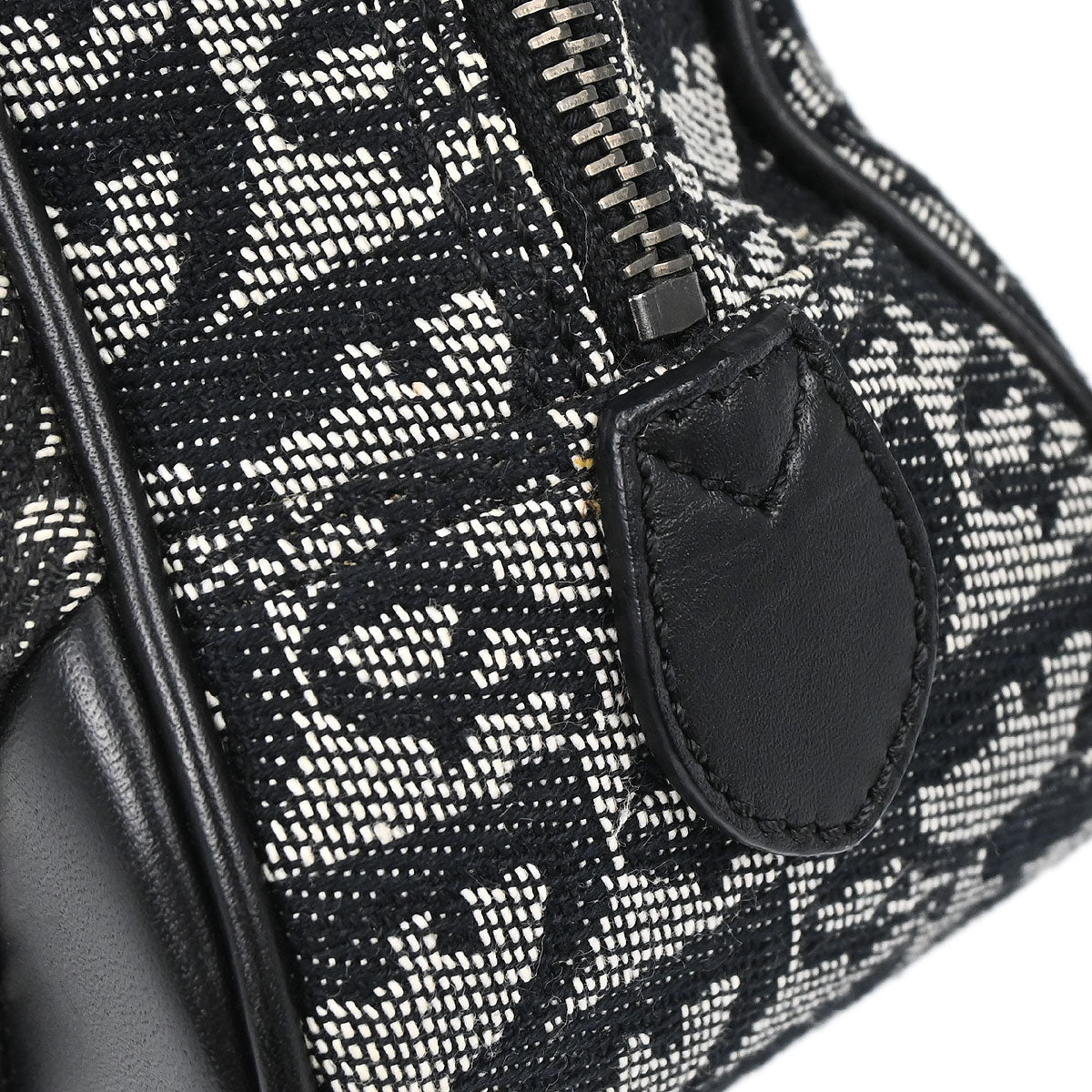 Christian Dior Black Canvas Trotter Double Saddle Handbag