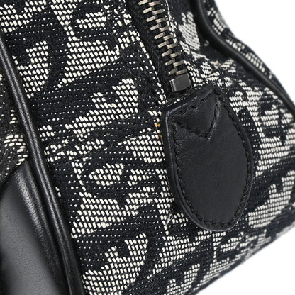 Christian Dior Black Canvas Trotter Double Saddle Handbag