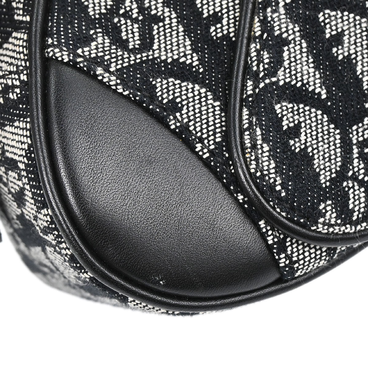 Christian Dior Black Canvas Trotter Double Saddle Handbag