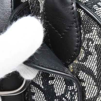 Christian Dior Black Canvas Trotter Double Saddle Handbag
