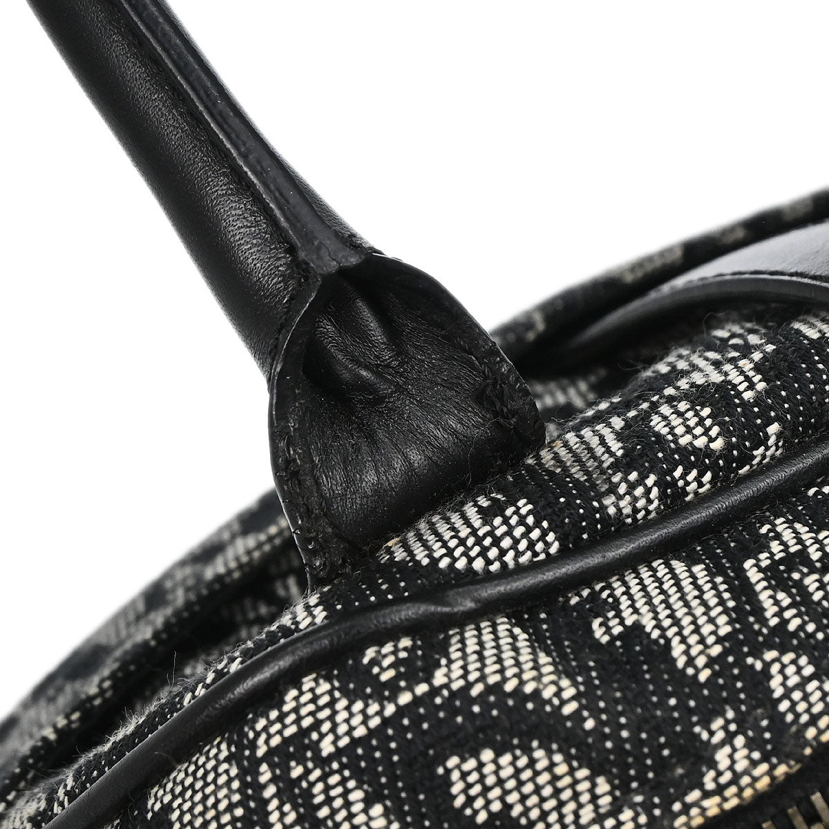 Christian Dior Black Canvas Trotter Double Saddle Handbag