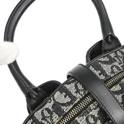 Christian Dior Black Canvas Trotter Double Saddle Handbag