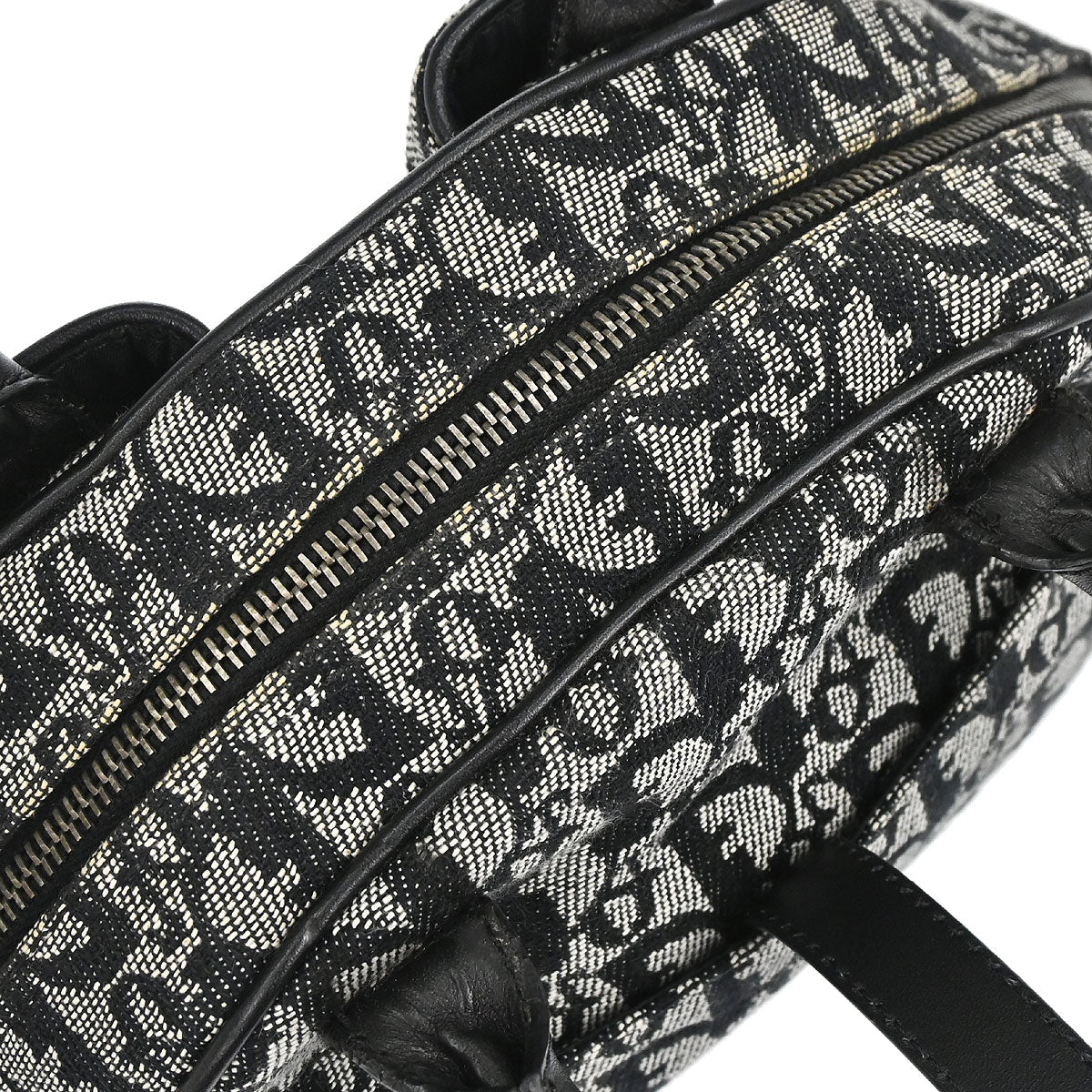 Christian Dior Black Canvas Trotter Double Saddle Handbag
