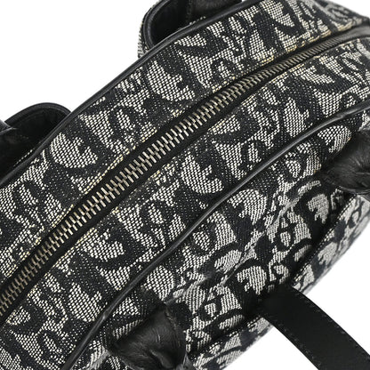 Christian Dior Black Canvas Trotter Double Saddle Handbag