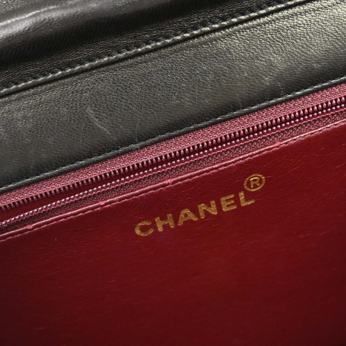 Chanel 1991-1994 Black Lambskin Pushlock Small Half Flap Shoulder Bag