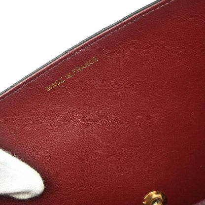 Chanel 1991-1994 Black Lambskin Pushlock Small Half Flap Shoulder Bag