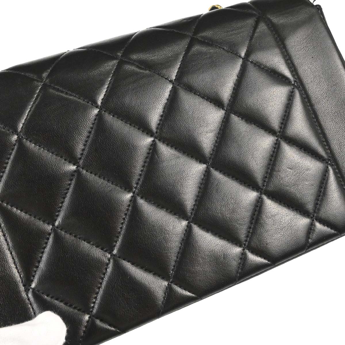 Chanel 1994-1996 Black Lambskin Small Diana Shoulder Bag
