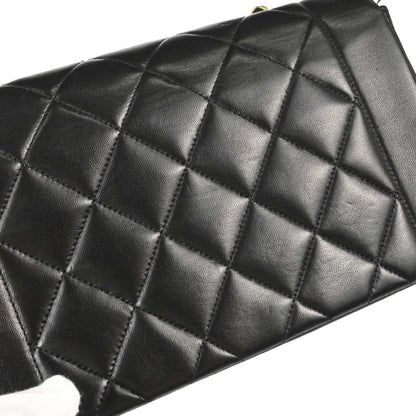 Chanel 1994-1996 Black Lambskin Small Diana Shoulder Bag