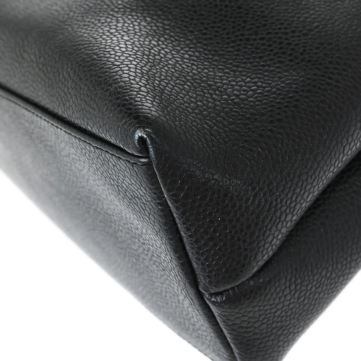 Chanel 1994-1996 Black Caviar Skin Shoulder Tote Bag