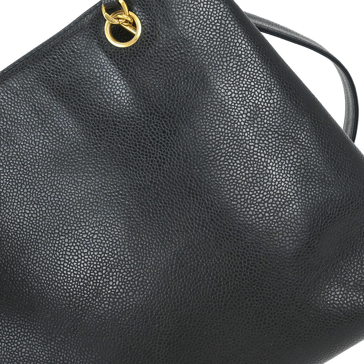 Chanel 1994-1996 Black Caviar Skin Shoulder Tote Bag