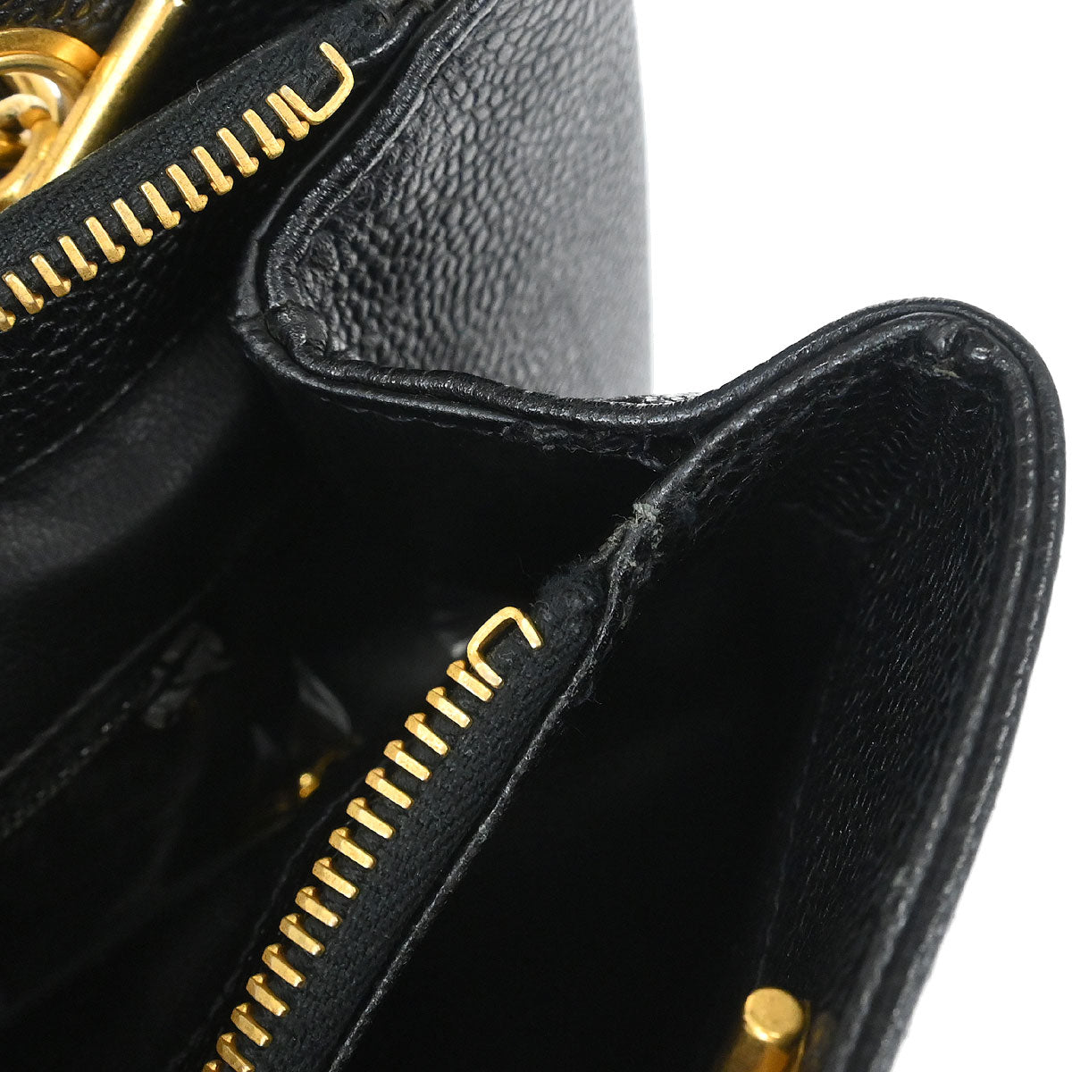 Chanel 1994-1996 Black Caviar Skin Shoulder Tote Bag