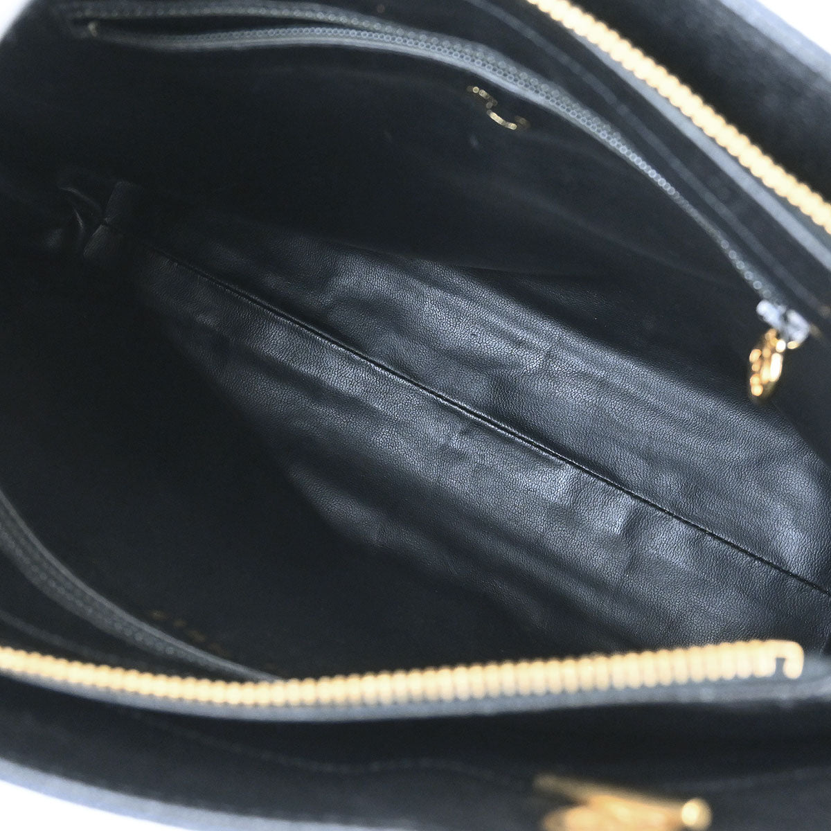 Chanel 1994-1996 Black Caviar Skin Shoulder Tote Bag