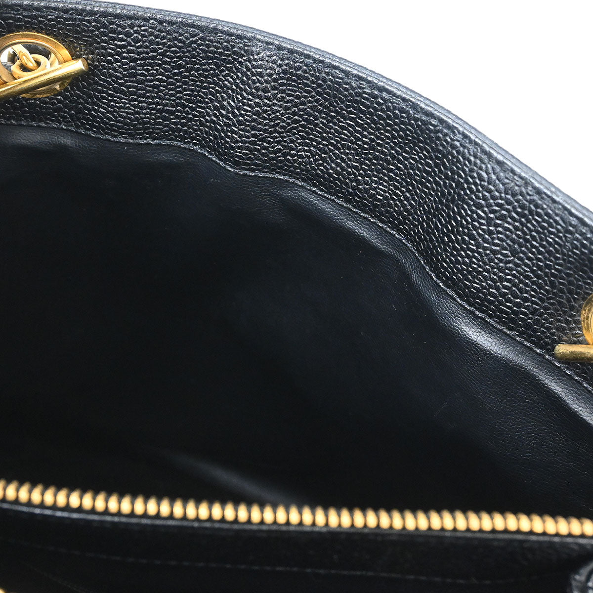 Chanel 1994-1996 Black Caviar Skin Shoulder Tote Bag