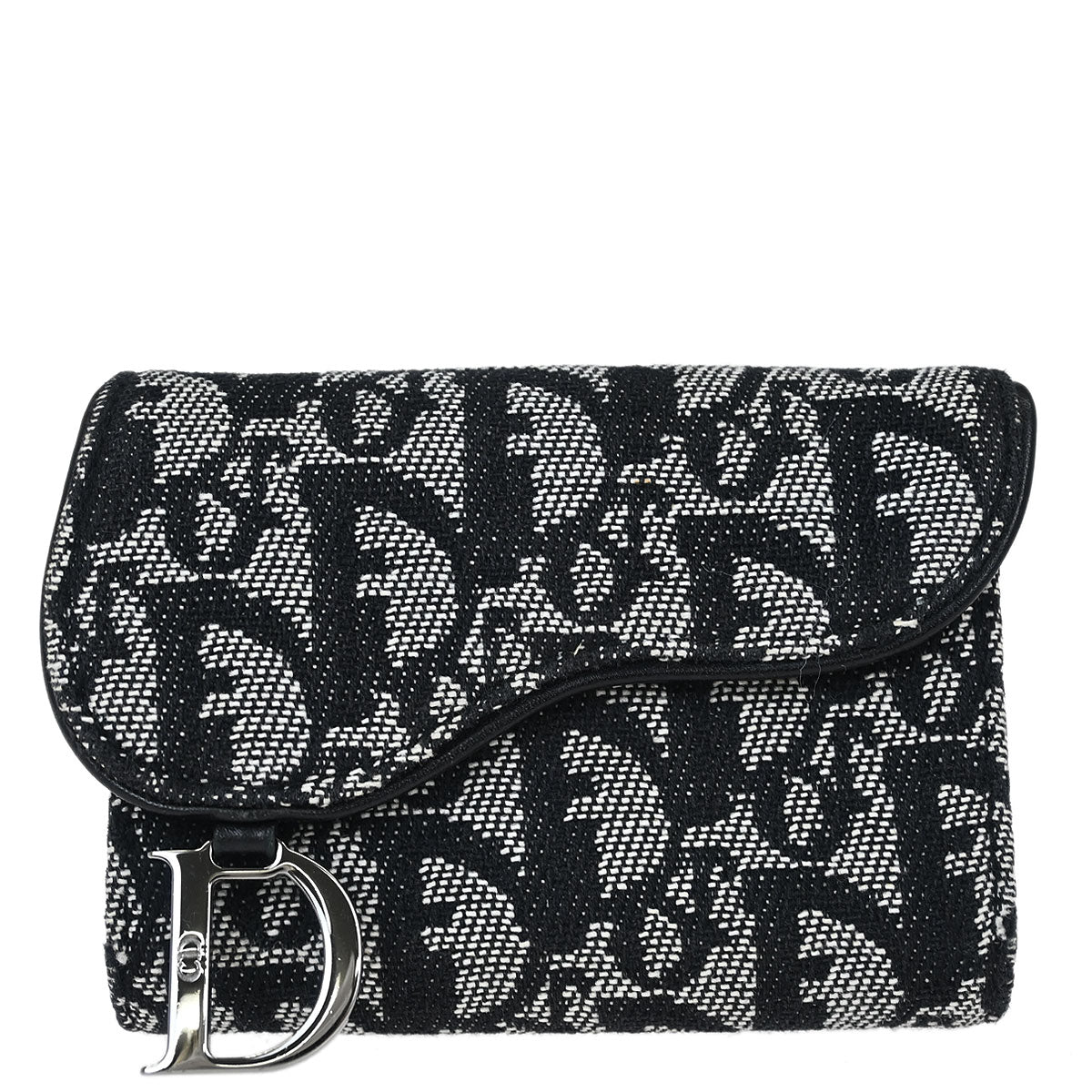 Christian Dior Black Trotter Saddle Trifold Wallet