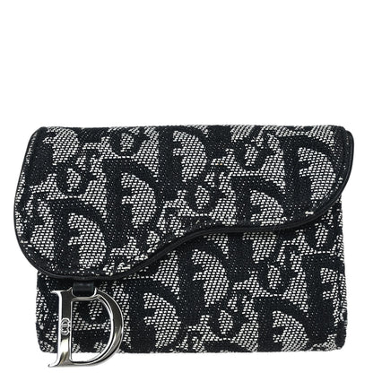 Christian Dior Black Trotter Saddle Trifold Wallet