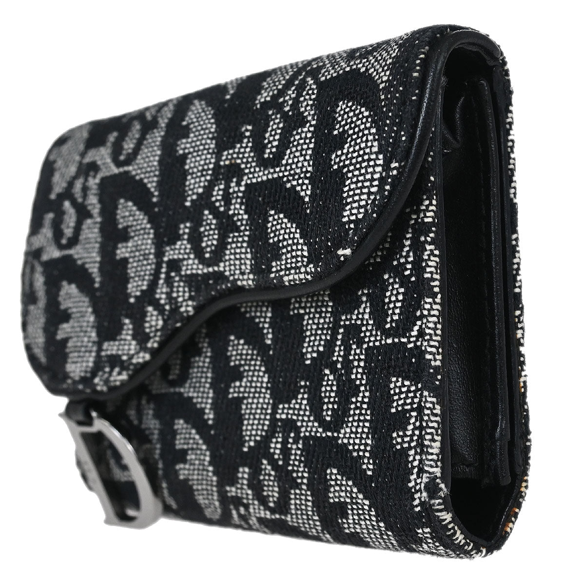 Christian Dior Black Trotter Saddle Trifold Wallet