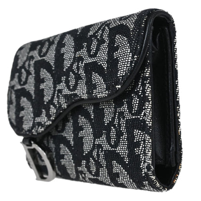 Christian Dior Black Trotter Saddle Trifold Wallet