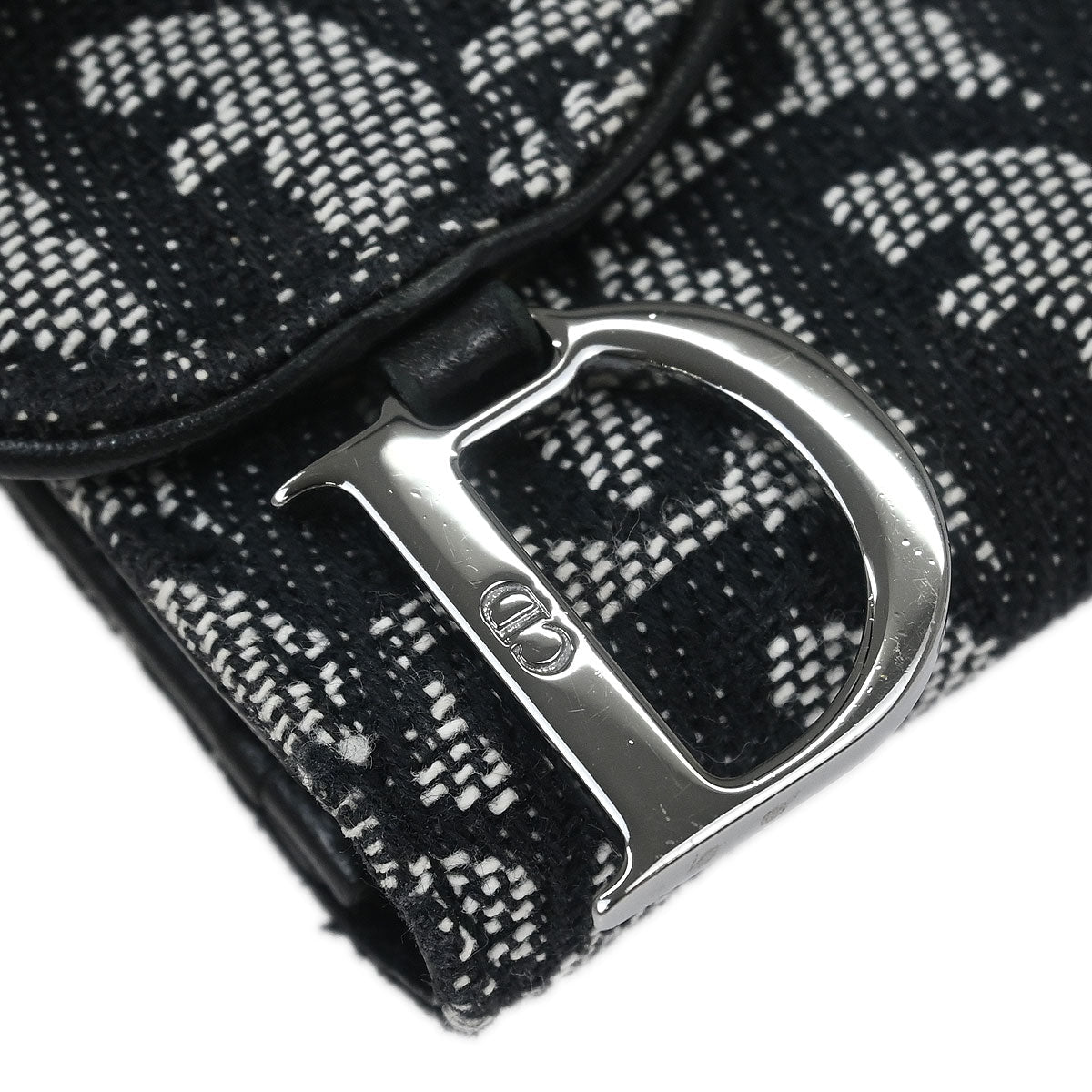 Christian Dior Black Trotter Saddle Trifold Wallet