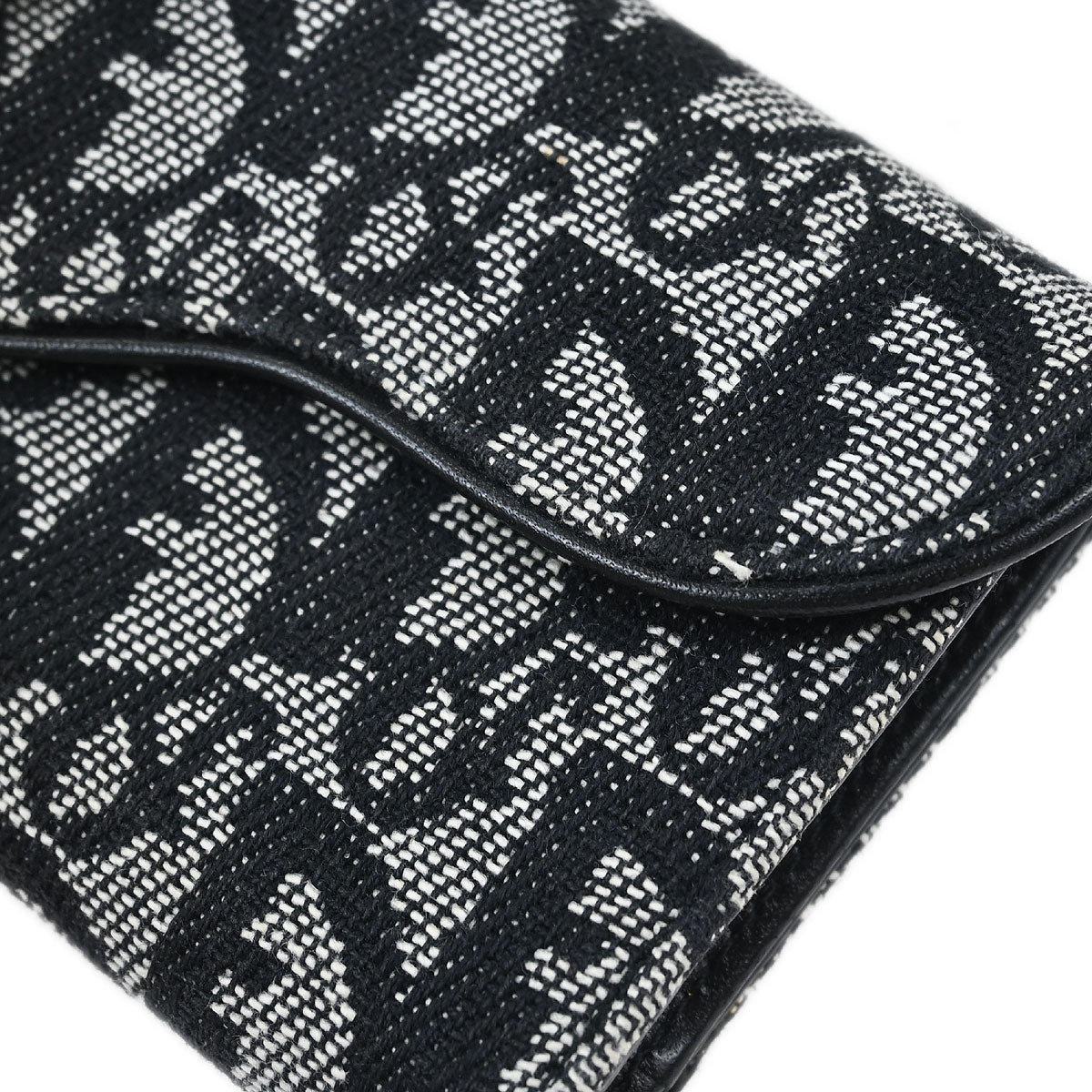 Christian Dior Black Trotter Saddle Trifold Wallet