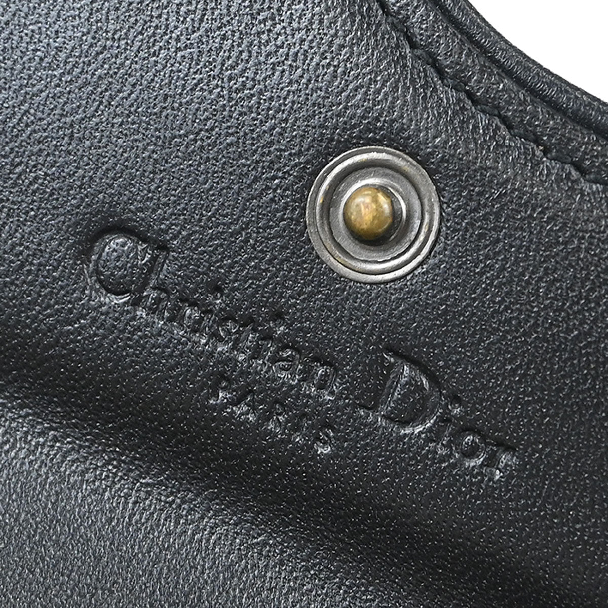 Christian Dior Black Trotter Saddle Trifold Wallet