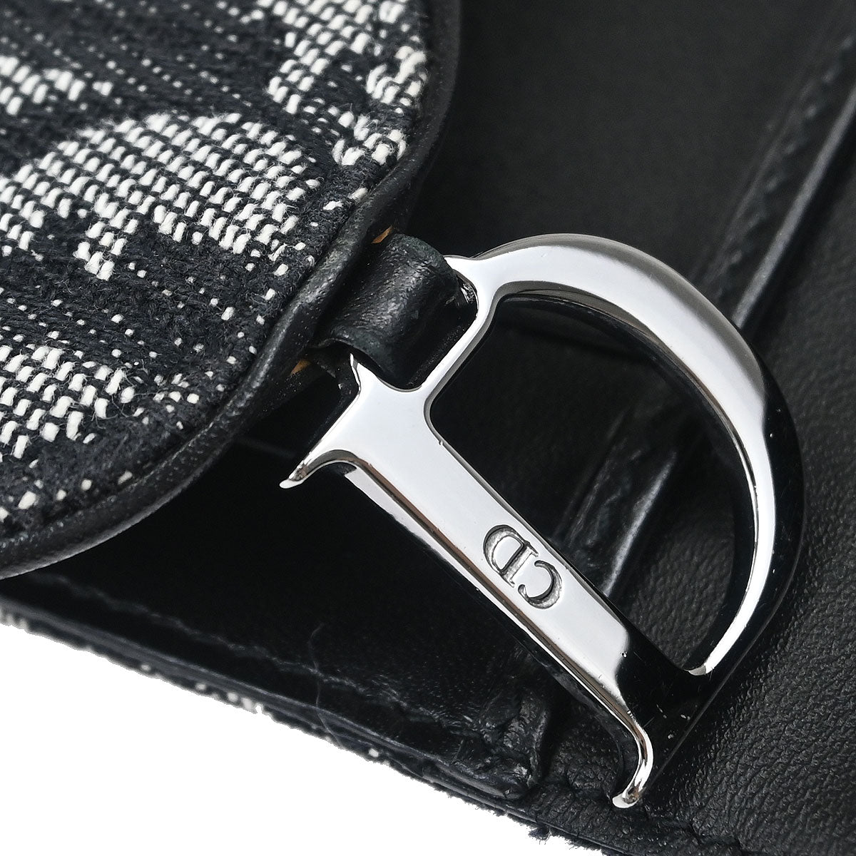 Christian Dior Black Trotter Saddle Trifold Wallet