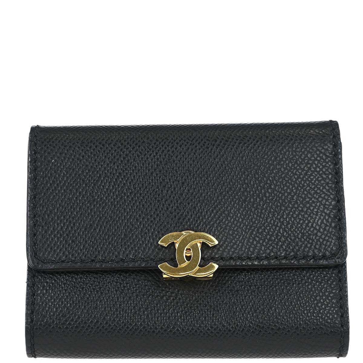 Chanel 1997-1999 Black Caviar Skin Trifold Cardholder – AMORE