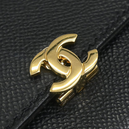 Chanel 1997-1999 Black Caviar Skin Trifold Cardholder
