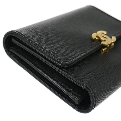 Chanel 1997-1999 Black Caviar Skin Trifold Cardholder