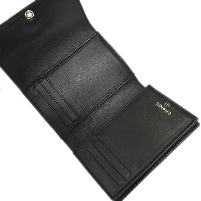 Chanel 1997-1999 Black Caviar Skin Trifold Cardholder