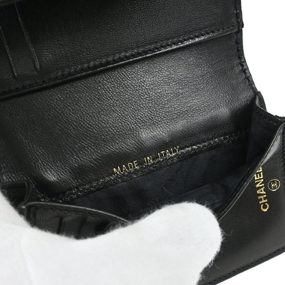 Chanel 1997-1999 Black Caviar Skin Trifold Cardholder